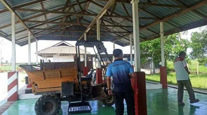 Checking the machinery shed